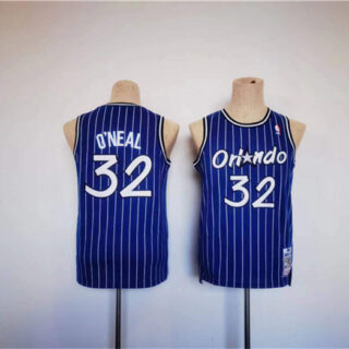 Youth Orlando Magic#32 Shaquille O'Neal Blue Throwback Stitched Jersey