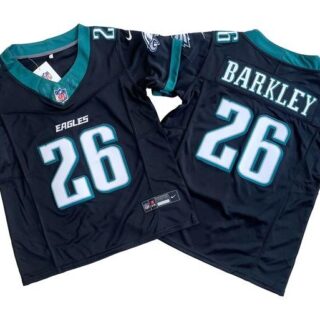 Youth Philadelphia Eagles #26 Saquon Barkley Black 2023 F.U.S.E Vapor Untouchable Limited Stitched Football Jersey