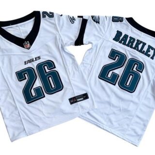 Youth Philadelphia Eagles #26 Saquon Barkley White 2023 F.U.S.E Vapor Untouchable Limited Stitched Football Jersey