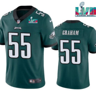 Youth Philadelphia Eagles #55 Brandon Graham Green Super Bowl LVII Patch Vapor Untouchable Limited Stitched Football Jersey