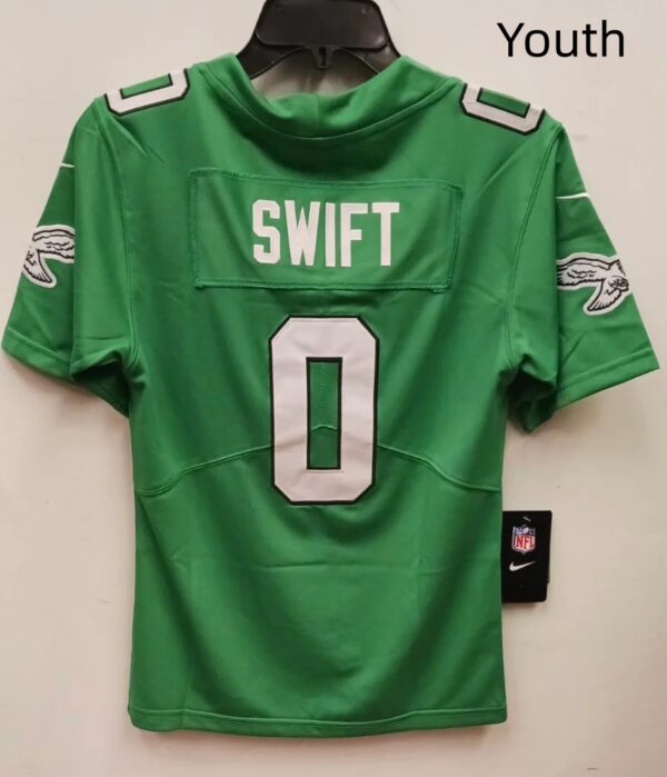 Youth Philadelphia Eagles D'Andre Swift Kelly Green Jersey