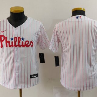 Youth Philadelphia Phillies Team White Cool Base Stitched Baseball Jersey