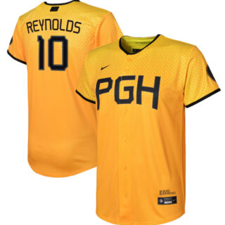 Youth Pittsburgh Pirates #10 Bryan Reynolds Gold 2023 City Connect Stitched Jersey