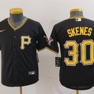 Youth Pittsburgh Pirates #30 Paul Skenes Black Cool Base Stitched Baseball Jersey
