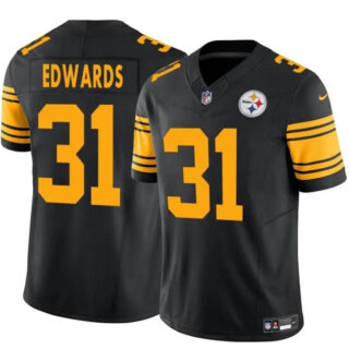 Youth Pittsburgh Steelers #31 Daijun Edwards Black 2024 F.U.S.E. Color Rush Limited Stitched Football Jersey