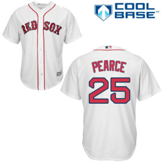 Youth Red Sox #25 Steve Pearce White Cool Base Stitched Youth MLB Jersey