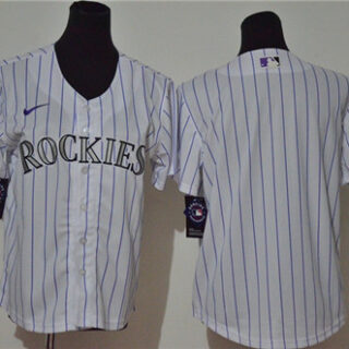 Youth Rockies Blank White Youth Cool Base Jersey