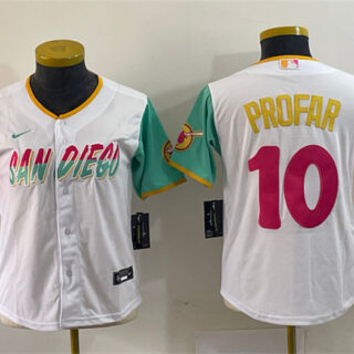Youth San Diego Padres #10 Jurickson Profar White City Connect Stitched Baseball Jersey