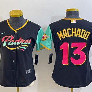 Youth San Diego Padres #13 Manny Machado Black City Connect Stitched Baseball Jersey