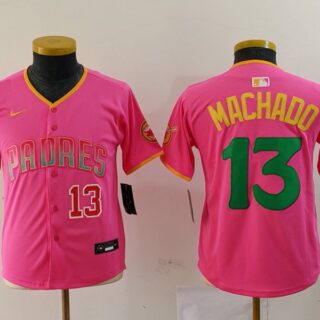 Youth San Diego Padres #3 Jackson Merrill Pink Stitched Baseball Jerseys