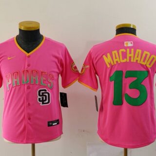 Youth San Diego Padres #3 Jackson Merrill Pink Stitched Baseball Jerseys
