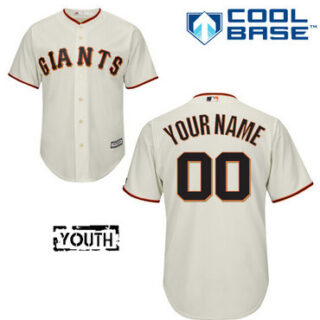 Youth San Francisco Giants Customized Home White Baseball Jersey
