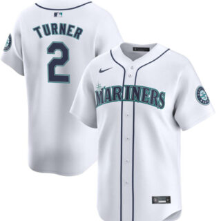 Youth Seattle Mariners #2 Justin Turner White 2024 Home Limited Stitched Jersey