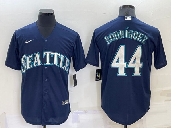 Youth Seattle Mariners #44 Julio Rodriguez Navy Blue Stitched MLB Cool Base Nike Jersey