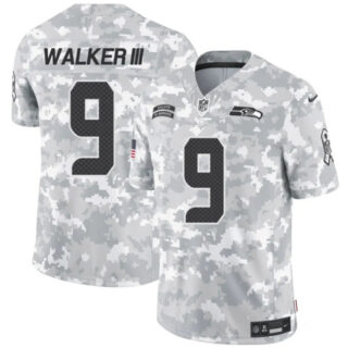 Youth Seattle Seahawks #9 Kenneth Walker III 2024 F.U.S.E Arctic Camo Salute To Service Limited Stitched Football Jersey