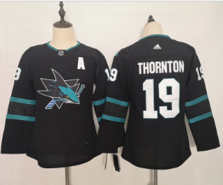Youth Sharks 19 Joe Thornton Black Youth Adidas Jersey