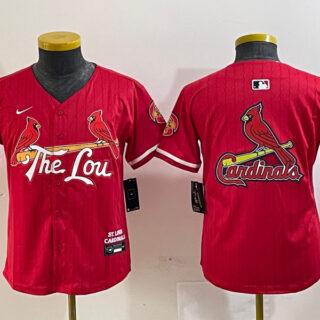 Youth St. Louis Cardinals Team Big Logo Red 2024 City Connect Limited Stitched Baseball Jerseys