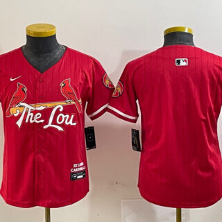 Youth St. Louis Cardinals Team Big Logo Red 2024 City Connect Limited Stitched Baseball Jerseys