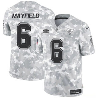 Youth Tampa Bay Buccaneers #6 Baker Mayfield 2024 F.U.S.E Arctic Camo Salute To Service Limited Stitched Football Jersey