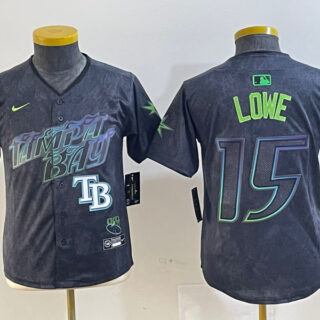 Youth Tampa Bay Rays #15 Josh Lowe Charcoal 2024 City Connect Limited Stitched Baseball Jersey(Run Small)