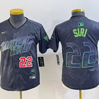 Youth Tampa Bay Rays #22 Jose Siri Charcoal 2024 City Connect Limited Stitched Baseball Jerseys