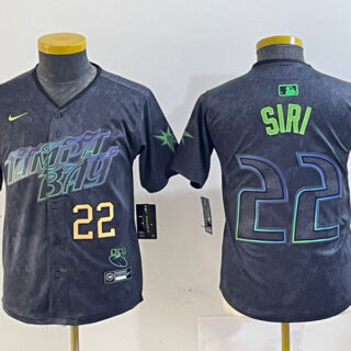 Youth Tampa Bay Rays #22 Jose Siri Charcoal 2024 City Connect Limited Stitched Baseball Jerseys
