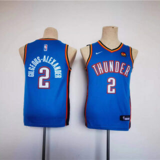 Youth Thunder #2 Shai Gilgeous-Alexander Blue Stitched Basketball Jersey