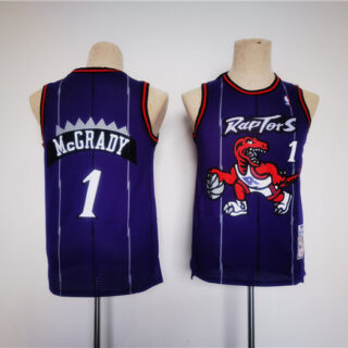 Youth Toronto Raptors #1 Tracy Mcgrady Purple Stitched Basketball Jersey