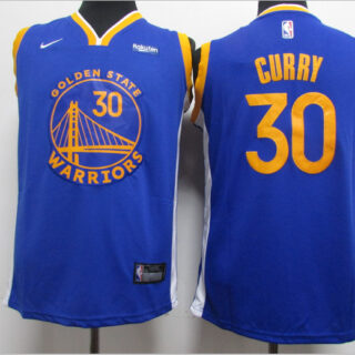 Youth Warriors 30 Stephen Curry Blue Youth 2020 New Nike Swingman Jersey