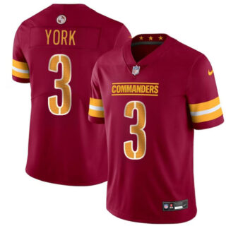 Youth Washington Commanders #3 Cade York Burgundy 2024 Vapor Limited Stitched Football Jersey