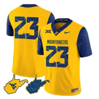 Youth West Virginia Mountaineers #23 Gold 2023 F.U.S.E. Stitched Basketball Jersey