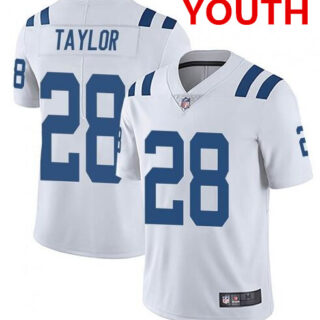 Youth indianapolis colts #28 jonathan taylor white stitched nike jersey