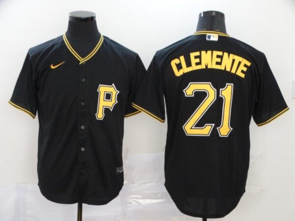 Youth Pittsburgh Pirates #21 Roberto Clemente Black Cool Baseball Stitched Jersey