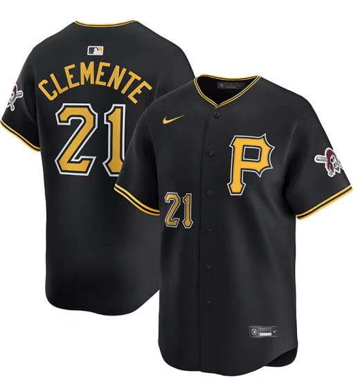 Youth Roberto Clemente #21 Pittsburgh Pirates Black Alt Limited Baseball Jersey