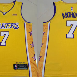 akers 7 Carmelo Anthony Yellow Nike City Edition Swingman Jersey