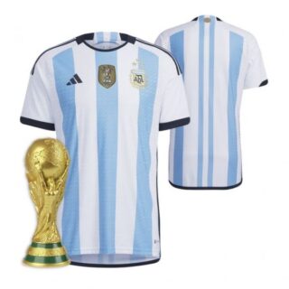 Women's Argentina National Team White Home 3 Stars 2022 World Cup Champions Jersey