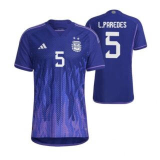 Men's Leandro Paredes Argentina National Team Purple Away Soccer Jersey 2022-23