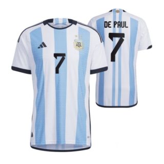Youth Rodrigo De Paul Argentina National Team White Home Soccer Jersey 2022-23