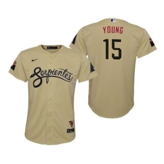 Youth Arizona Diamondbacks #15 Andrew Young Serpientes City Connect Jersey Gold - Stitched