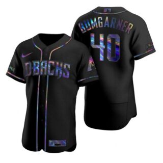 Men's Madison Bumgarner Arizona Diamondbacks Flex Base Jersey Black Holographic