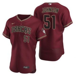 Men's Randy Johnson Arizona Diamondbacks Flex Base Jersey Crimson