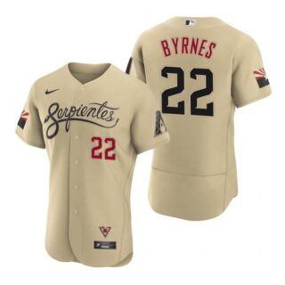 Men's Arizona Diamondbacks #22 Eric Byrnes Serpientes City Connect Jersey Gold - Stitched