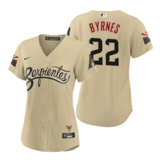 Women Arizona Diamondbacks #22 Eric Byrnes Serpientes City Connect Jersey Gold - Stitched