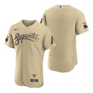 Men's Arizona Diamondbacks Serpientes City Connect Jersey Gold - Stitched