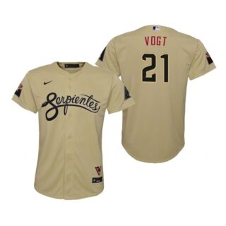 Youth Arizona Diamondbacks #21 Stephen Vogt Serpientes City Connect Jersey Gold - Stitched