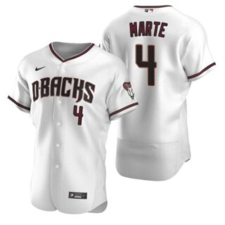 Men's Ketel Marte Arizona Diamondbacks Flex Base Jersey White Crimson