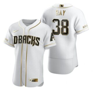 Men's Robbie Ray Arizona Diamondbacks Flex Base Jersey White Golden