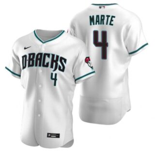Men's Ketel Marte Arizona Diamondbacks Flex Base Jersey White Teal