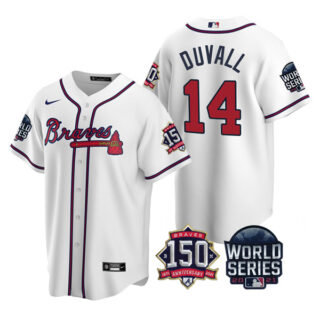 Youth Atlanta Braves Adam Duvall 2021 World Series Stitched Jersey Cool Base White Home