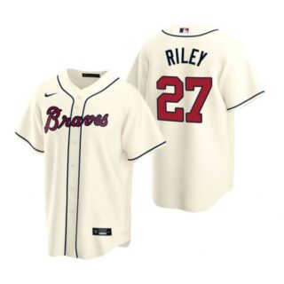 Men's #27 Austin Riley Atlanta Braves Cool Base Jersey Cream
